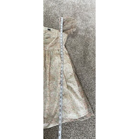 Shein Women Puff Sleeve Dress Square Neck Mini Coquette Sheer Balletcore Sz2 XS - Picture 9 of 10